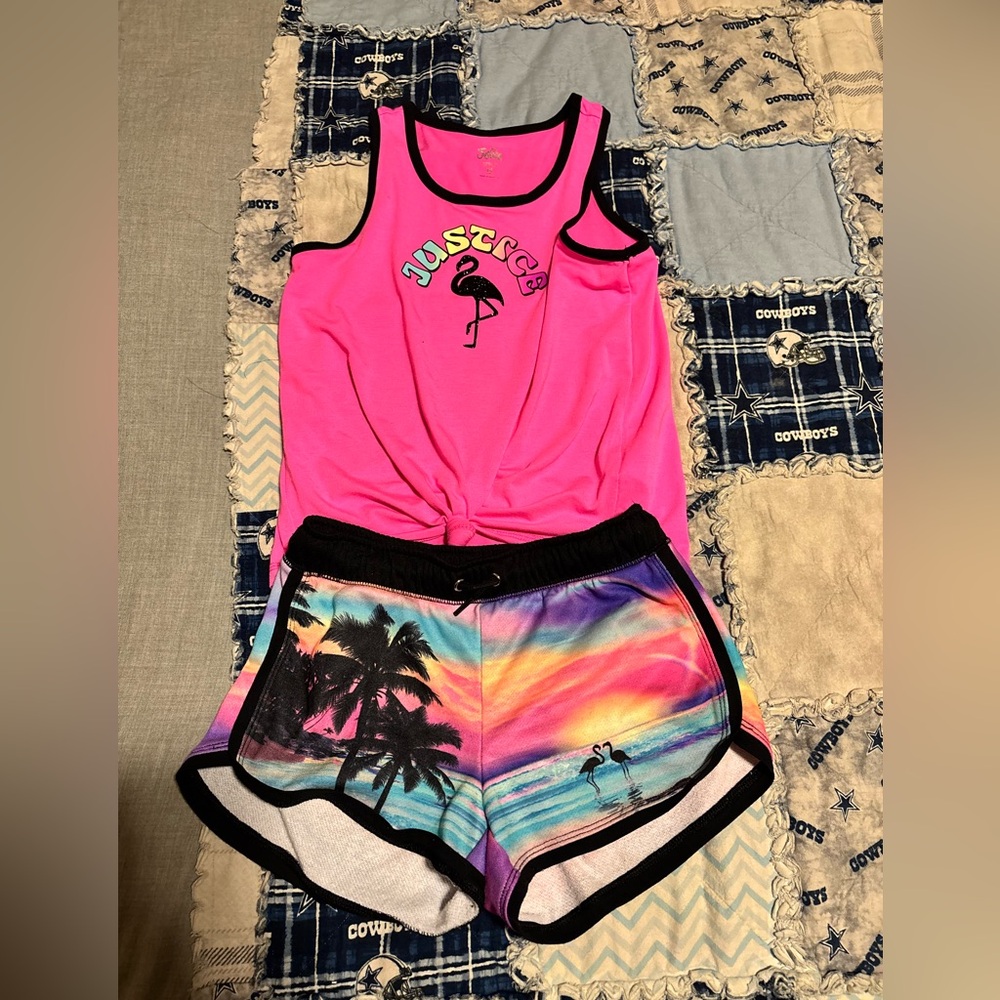 Justice Women's Tropical Sunset Athletic Shorts